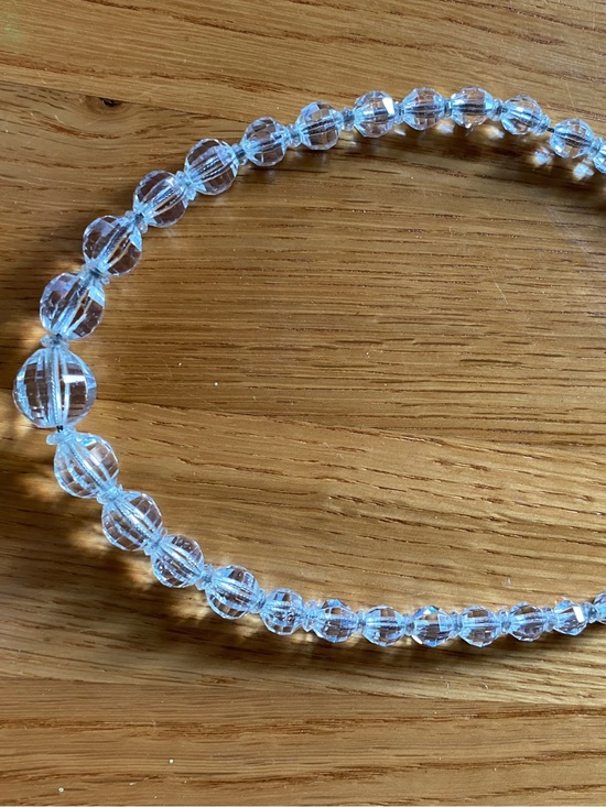 Mid Century Jewelry - Vintage Faceted Rock Crystal Heavy Mid century with sterling chain/clasp